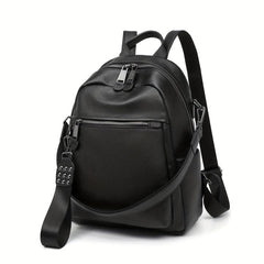 Leather Convertible Backpack Preppy School Bag Anti Theft Travel Daypack