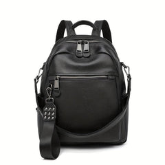 Leather Convertible Backpack Preppy School Bag Anti Theft Travel Daypack