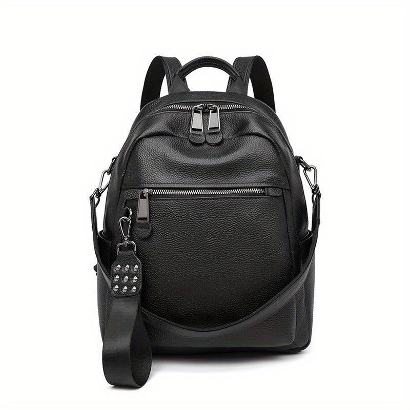 Leather Convertible Backpack Preppy School Bag Anti Theft Travel Daypack