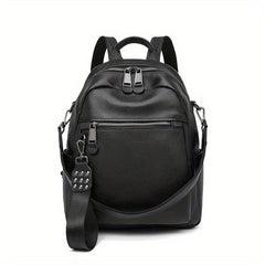 Leather Convertible Backpack Preppy School Bag Anti Theft Travel Daypack