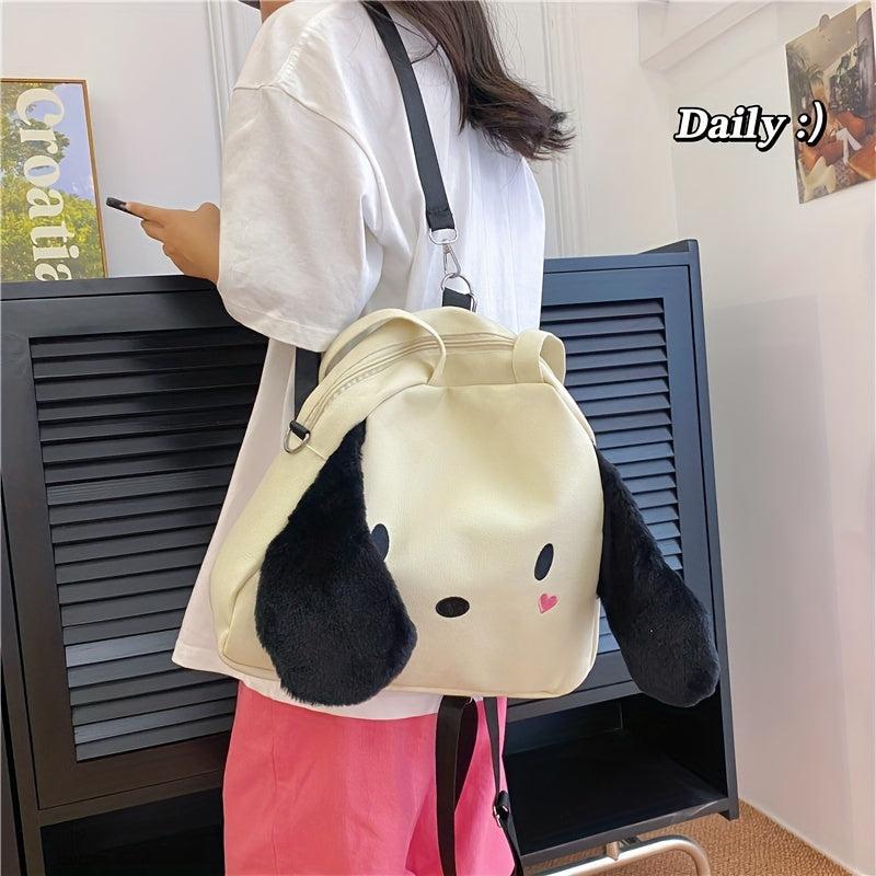 Cartoon Puppy Canvas Shoulder Bag for Girls