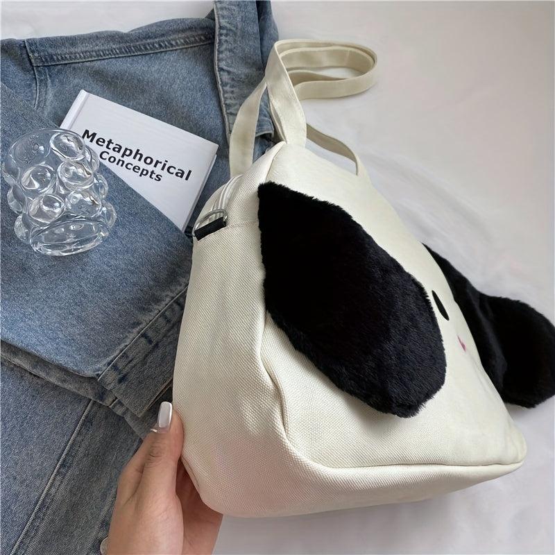 Cartoon Puppy Canvas Shoulder Bag for Girls