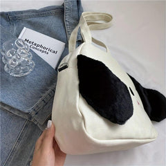 Cartoon Puppy Canvas Shoulder Bag for Girls