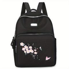 Flower Embroidery Schoolbag Lightweight Travel Daypack