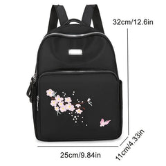 Flower Embroidery Schoolbag Lightweight Travel Daypack