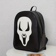 Halloween Ghost Colorblock Backpack Zipper Daypack for Women