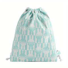 Rabbit Lattice Drawstring Backpack Nylon Lightweight Large Capacity Bag
