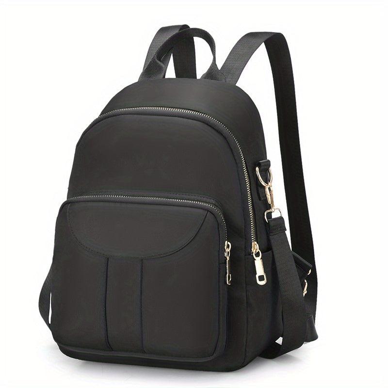 Solid Casual Backpack All Match Zipper Daypack For Travel