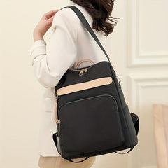 Large Capacity Colorblock Backpack Women's All Match Travel Rucksack Bag