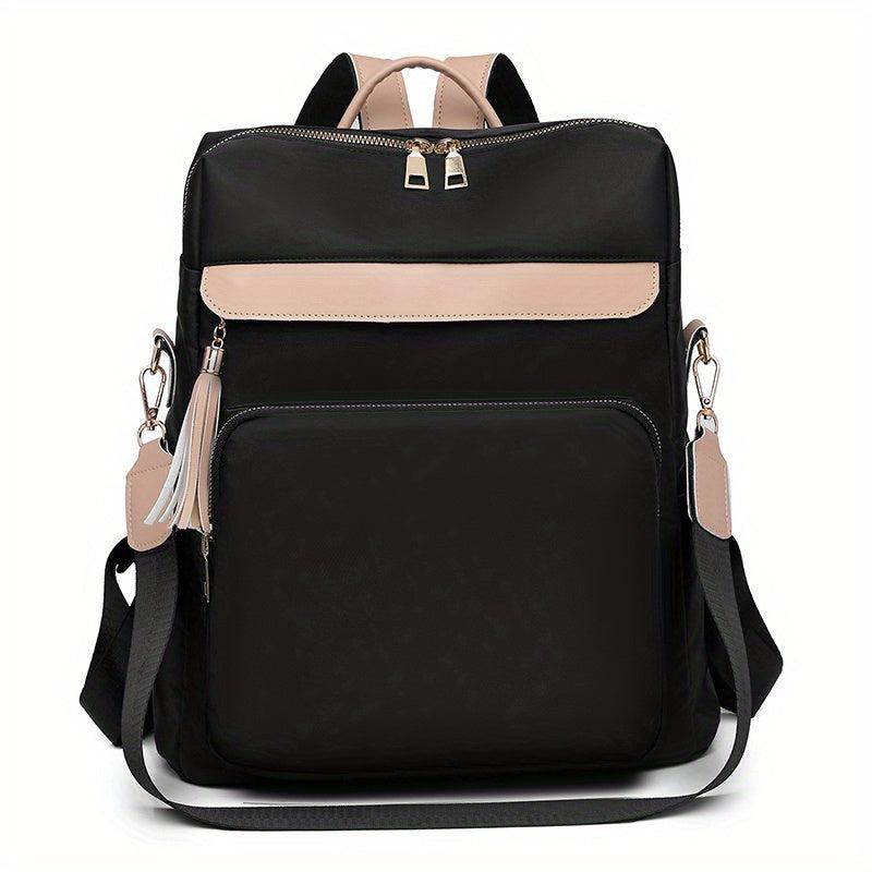 Large Capacity Colorblock Backpack Women's All Match Travel Rucksack Bag