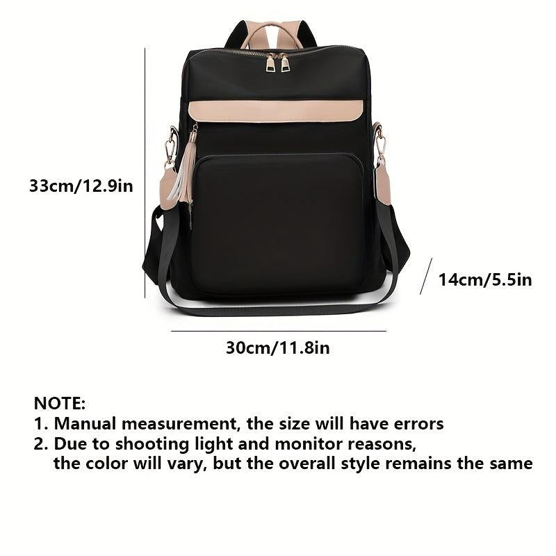 Large Capacity Colorblock Backpack Women's All Match Travel Rucksack Bag