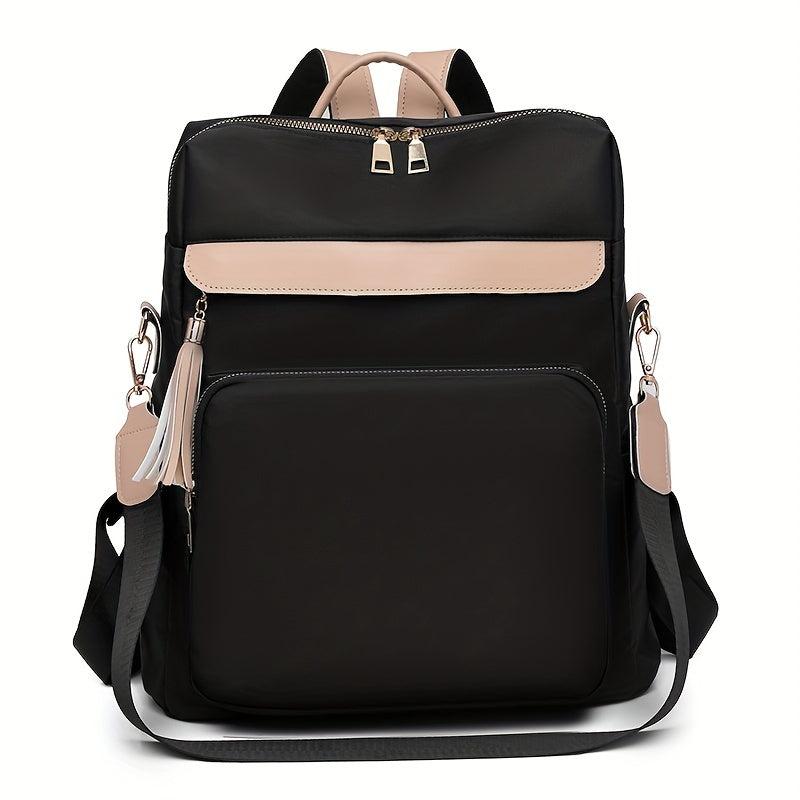Large Capacity Colorblock Backpack Women's All Match Travel Rucksack Bag