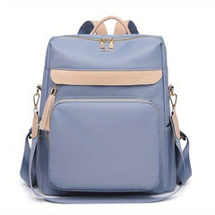 Large Capacity Colorblock Backpack Women's All Match Travel Rucksack Bag