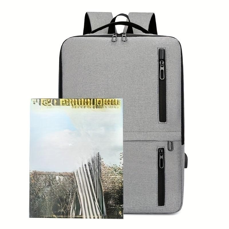 Casual Large Capacity Laptop Backpack Zipper All Match Zipper Rucksack
