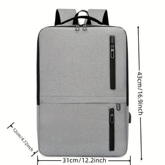 Casual Large Capacity Laptop Backpack Zipper All Match Zipper Rucksack