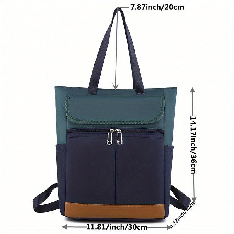 Colorblock Tote Backpack Carry on Luggage Bag