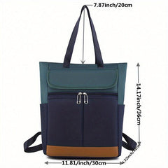 Colorblock Tote Backpack Carry on Luggage Bag