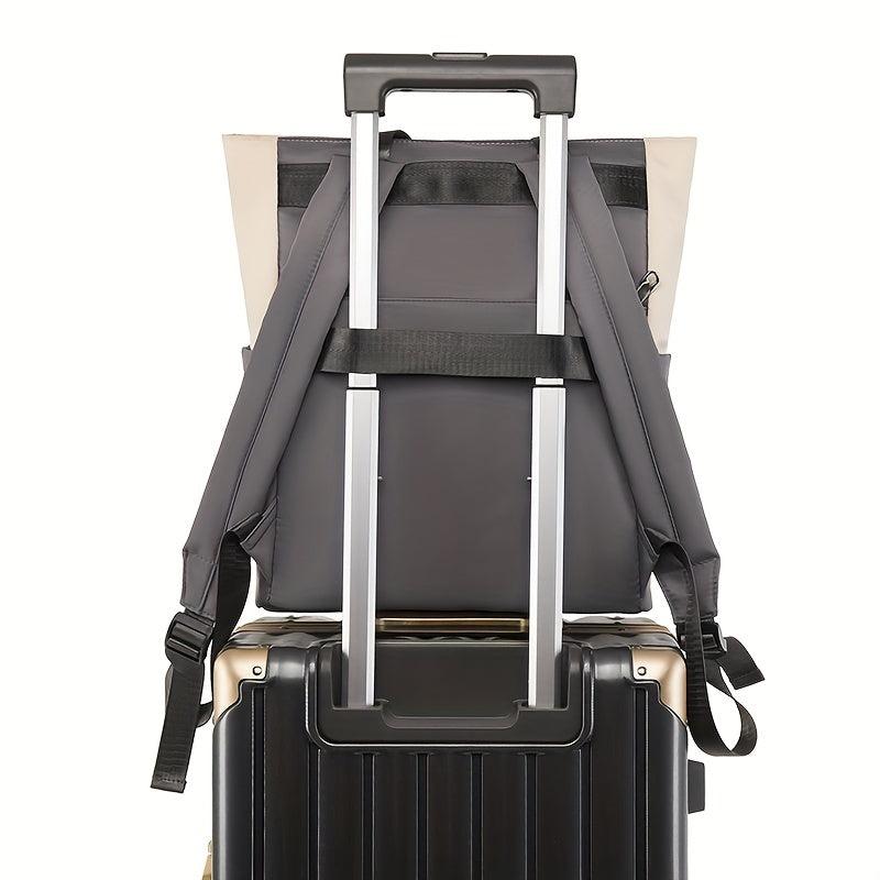 Colorblock Tote Backpack Carry on Luggage Bag