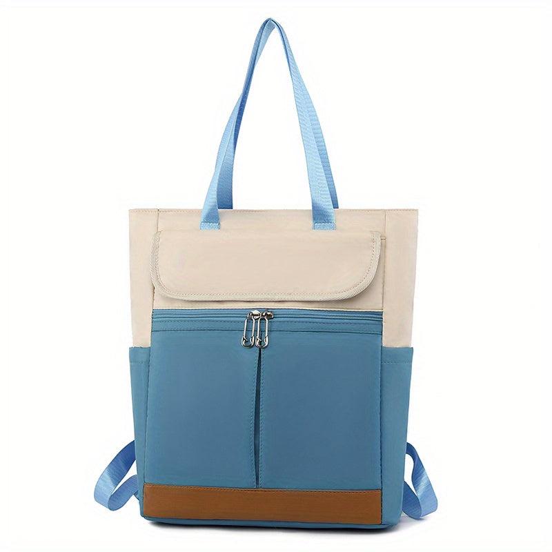 Colorblock Tote Backpack Carry on Luggage Bag