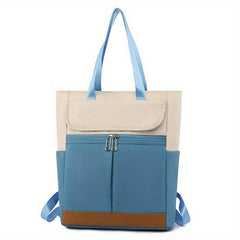 Colorblock Tote Backpack Carry on Luggage Bag