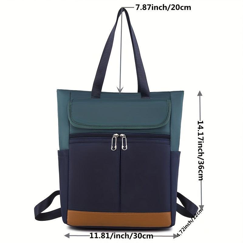 Colorblock Tote Backpack Carry on Luggage Bag