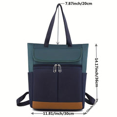 Colorblock Tote Backpack Carry on Luggage Bag