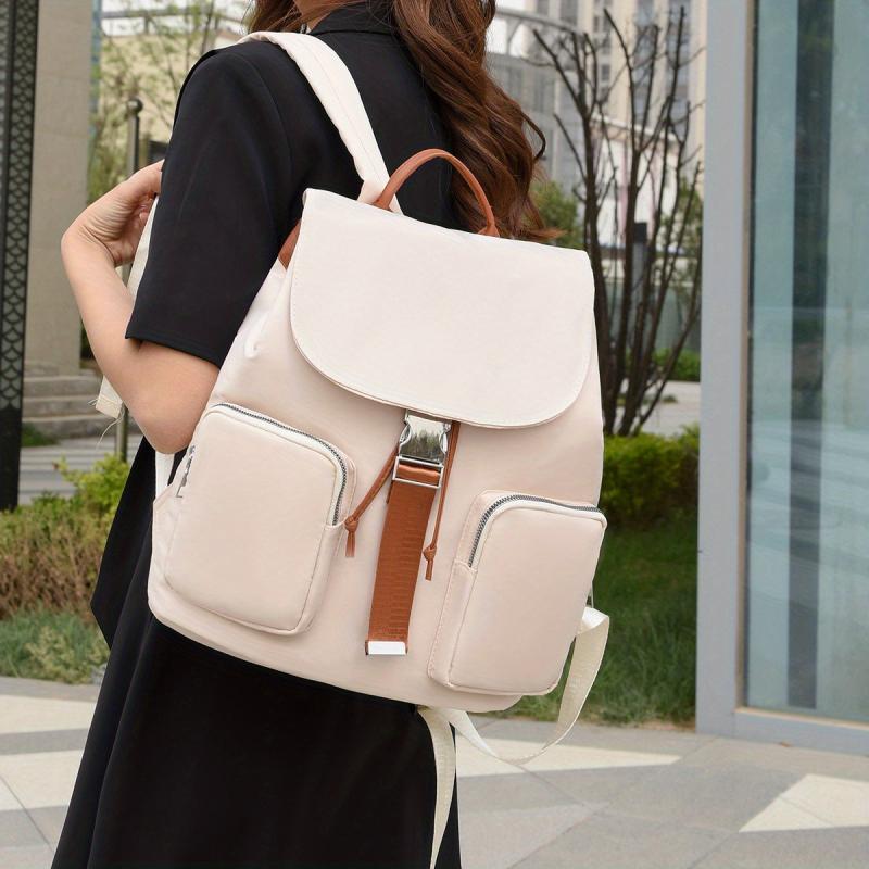 Casual Colorblock Backpack All Match Storage Rucksack
