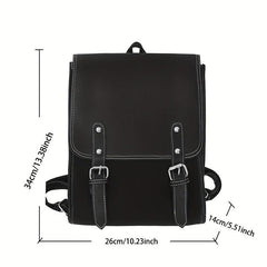 Solid Backpack All Match Flap Rucksack Preppy School Bag
