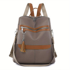 Large Capacity Casual Backpack Tassel Zipper Backpack