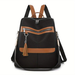 Large Capacity Casual Backpack Tassel Zipper Backpack