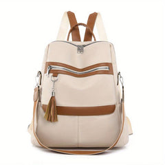 Large Capacity Casual Backpack Tassel Zipper Backpack