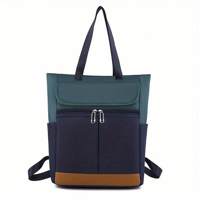Contrast Backpack Faux Feather Large Capacity Weekender Bag Waterproof