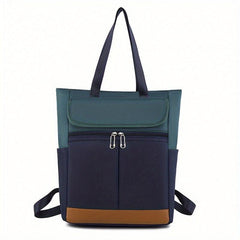 Contrast Backpack Faux Feather Large Capacity Weekender Bag Waterproof