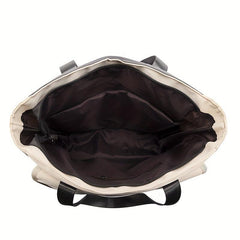 Contrast Backpack Faux Feather Large Capacity Weekender Bag Waterproof