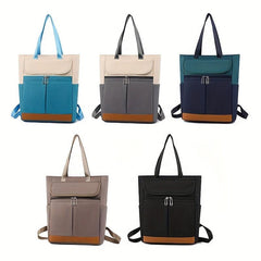 Contrast Backpack Faux Feather Large Capacity Weekender Bag Waterproof