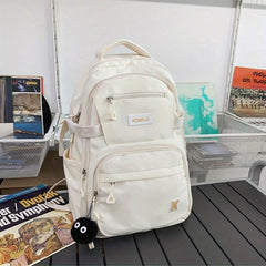 Large Capacity Pendant Preppy Backpack Nylon Lightweight School Daypack