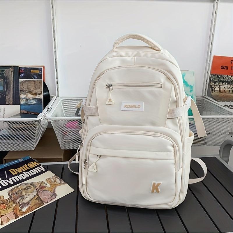 Large Capacity Pendant Preppy Backpack Nylon Lightweight School Daypack