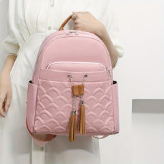 Casual Solid Zipper Backpack Women's Travel Daypack