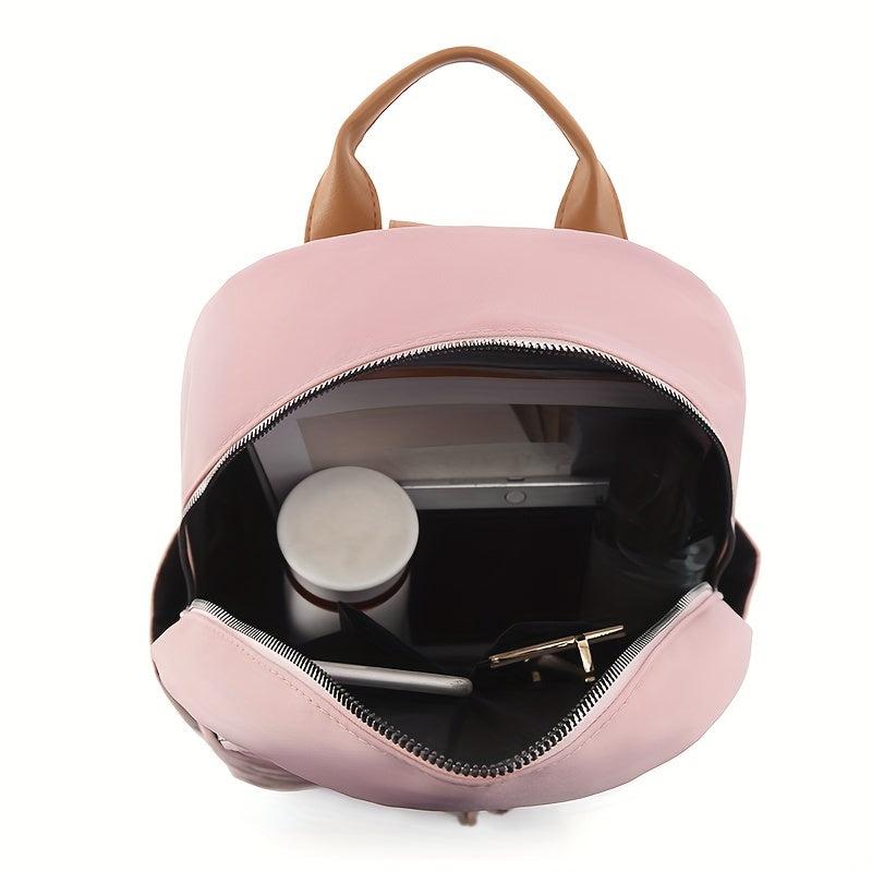 Casual Solid Zipper Backpack Women's Travel Daypack