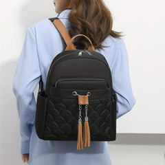 Casual Solid Zipper Backpack Women's Travel Daypack