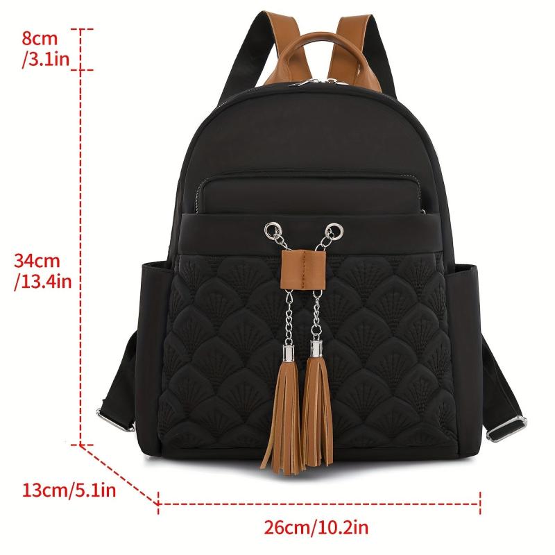Casual Solid Zipper Backpack Women's Travel Daypack