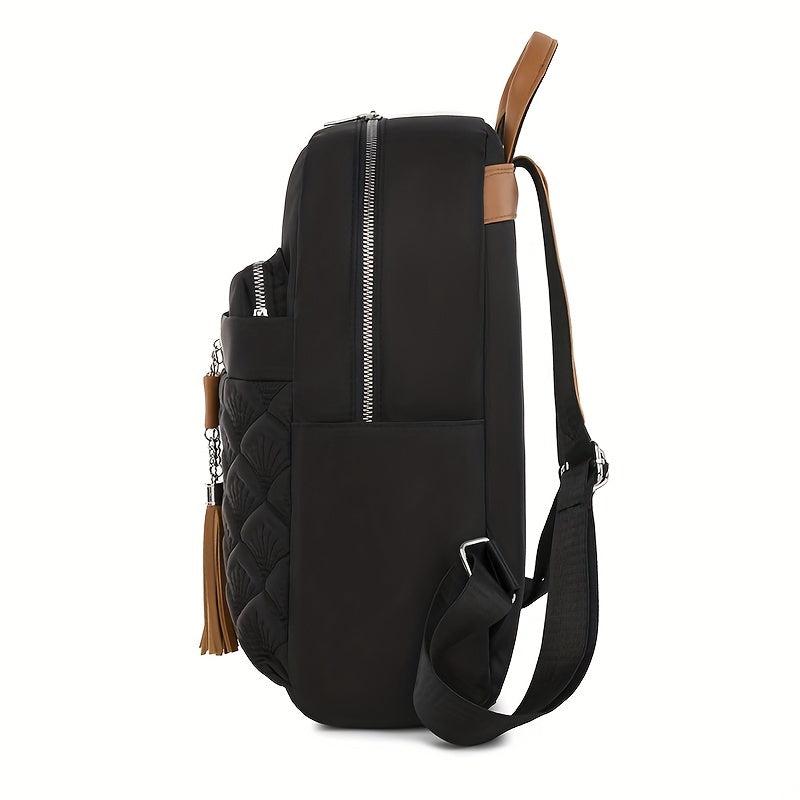 Casual Solid Zipper Backpack Women's Travel Daypack