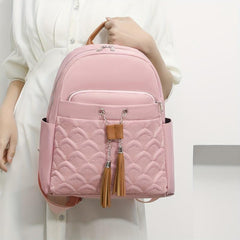 Casual Solid Zipper Backpack Women's Travel Daypack