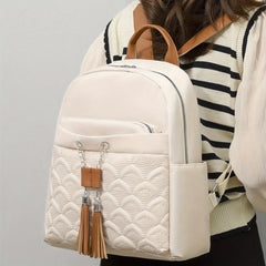 Casual Solid Zipper Backpack Women's Travel Daypack