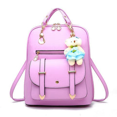 Cartoon Bear Pendant Decor Stylish Backpack