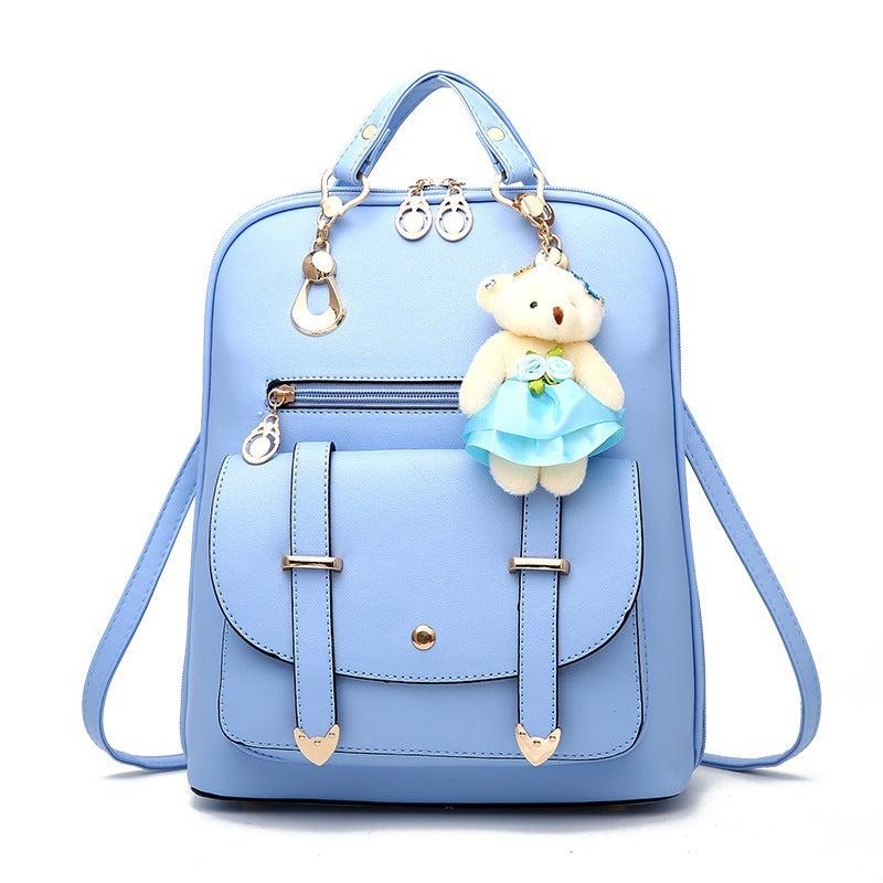 Cartoon Bear Pendant Decor Stylish Backpack