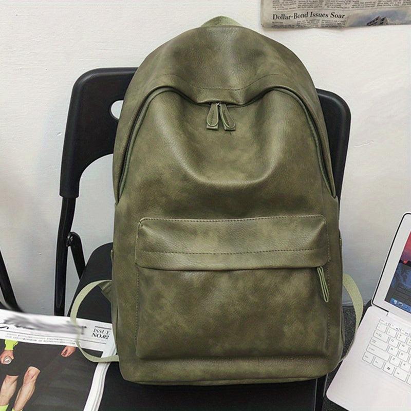 Large Capacity PU Leather Backpack for School and Travel