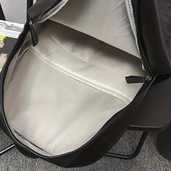 Large Capacity PU Leather Backpack for School and Travel