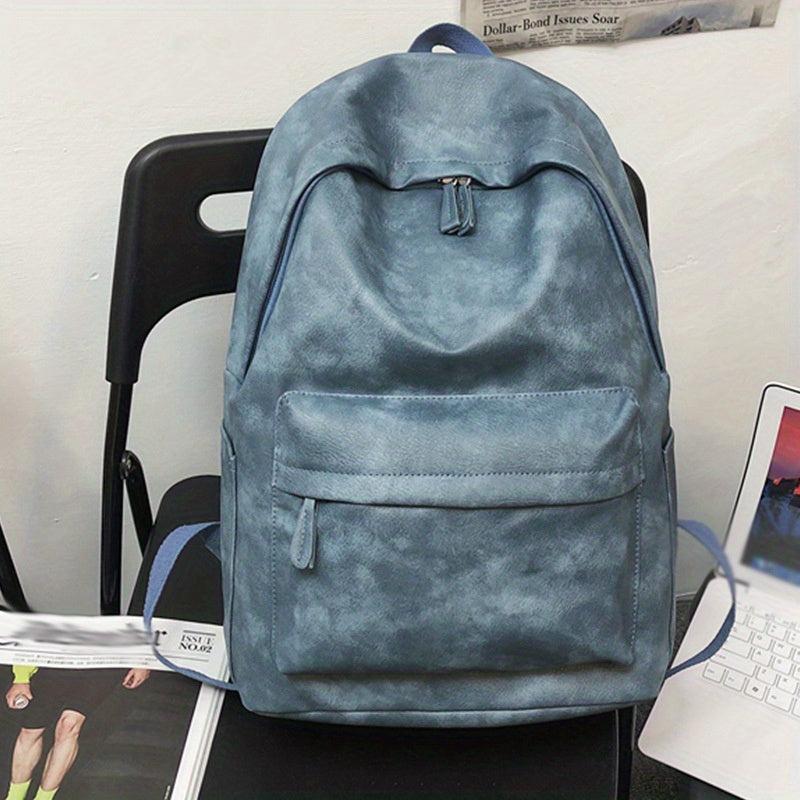 Large Capacity PU Leather Backpack for School and Travel