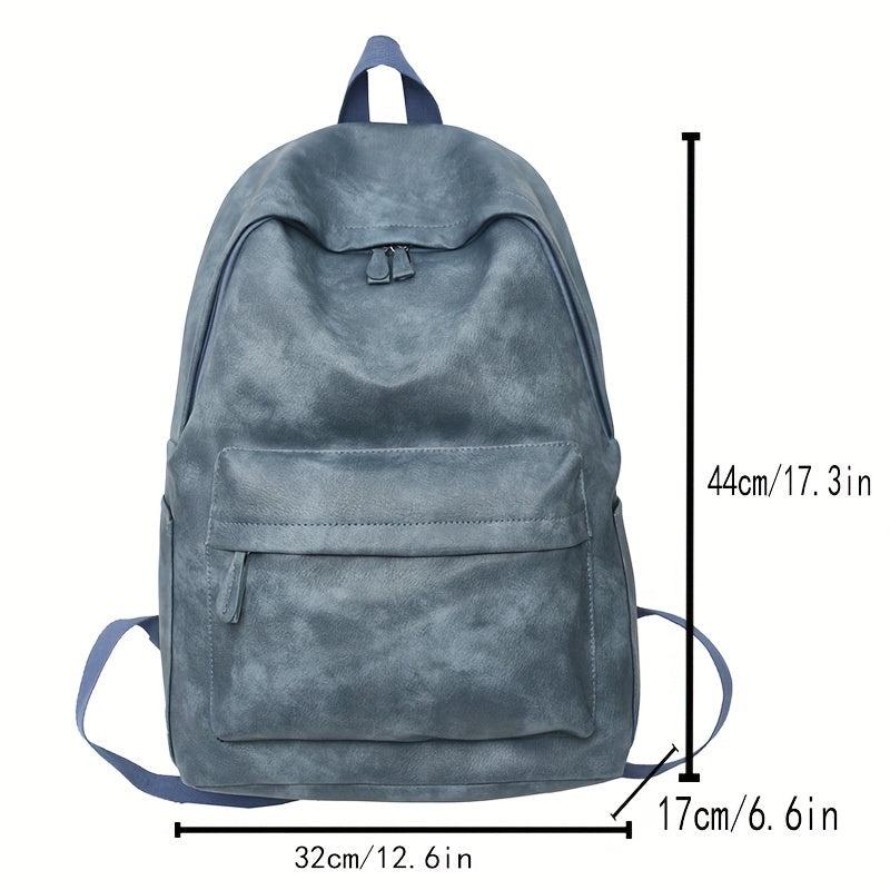 Large Capacity PU Leather Backpack for School and Travel